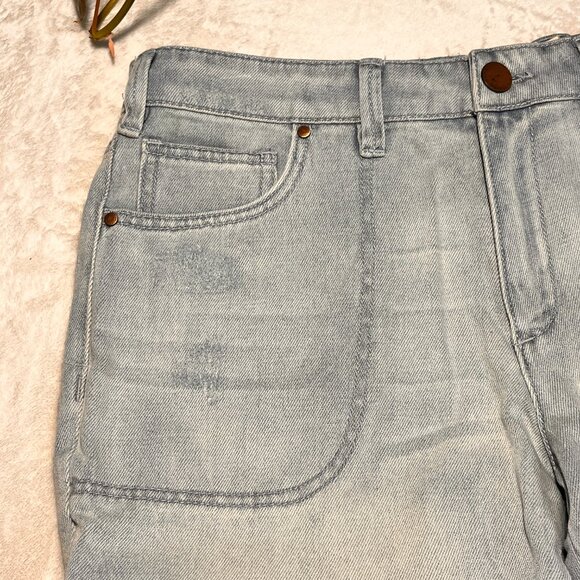 🏷️ Rachel Roy Ladd Boyfriend Carpenter Mid Rise Stone Washed Ripped Jeans Small - Picture 6 of 16